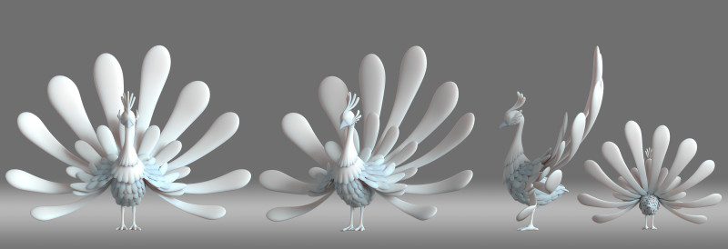 Cartoon peacock 3Dモデル .c4d .max .obj .3ds .fbx .stl .blend 