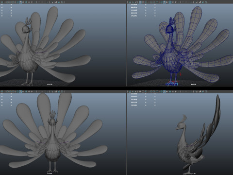 Cartoon peacock 3Dモデル