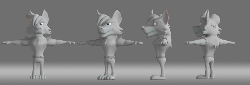 Cartoon wolf 3D Model .c4d .max .obj .3ds .fbx .stl .blend 