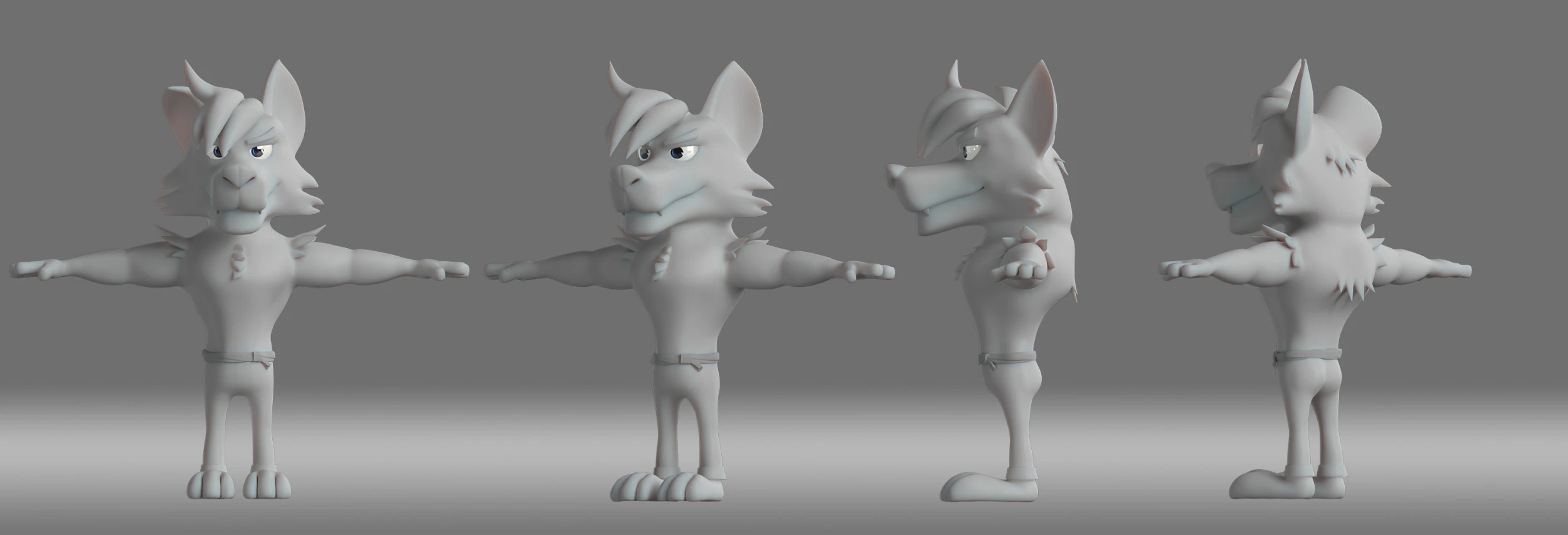 Cartoon wolf 3D Model .c4d .max .obj .3ds .fbx .stl .blend 
