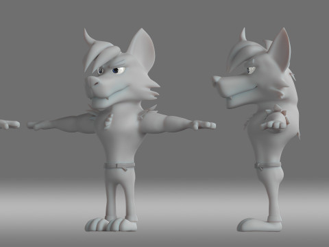 Cartoon wolf 3Dモデル