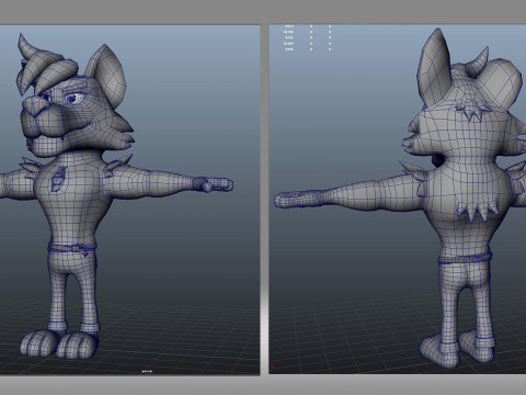 Cartoon wolf 3D Model