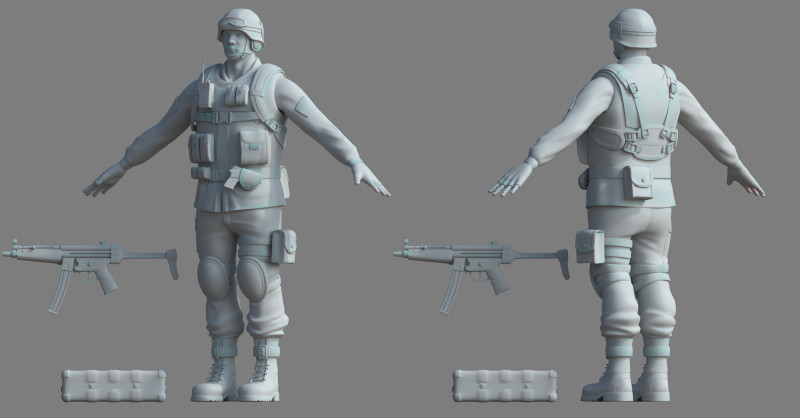Soldier 3D Модель .c4d .max .obj .3ds .fbx .stl .blend 
