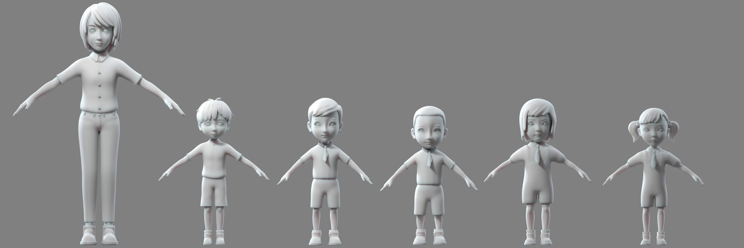 Cartoon teacher student 3D Model .c4d .max .obj .3ds .fbx .stl .blend 