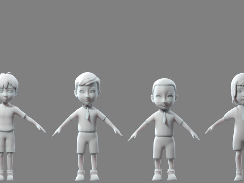 Cartoon teacher student Modèle 3D
