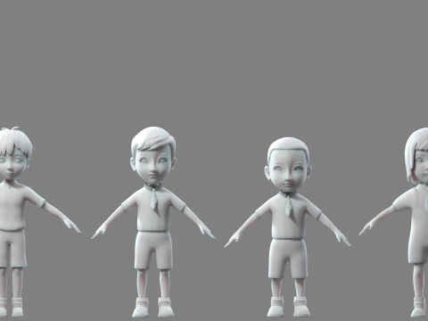 Cartoon teacher student 3D Model