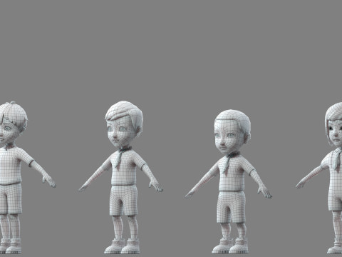 Cartoon teacher student 3D 모델