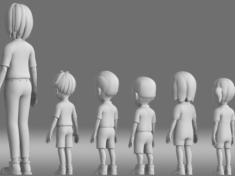 Cartoon teacher student 3D 모델
