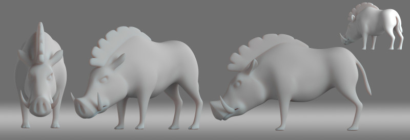 Wild boar 3D Модель .c4d .max .obj .3ds .fbx .stl .blend 