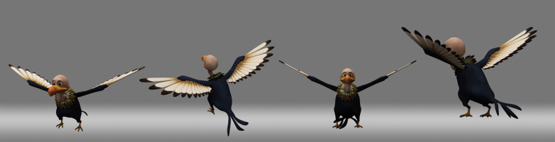 Cartoon vulture Modelo 3D .c4d .max .obj .3ds .fbx .stl .blend 