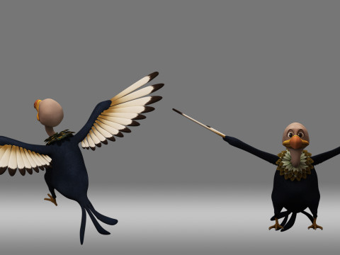 Cartoon vulture Modelo 3D