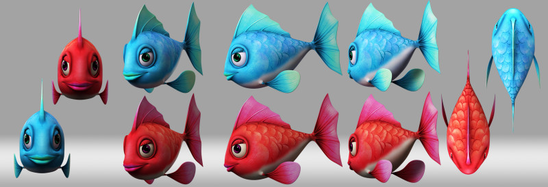 Cartoon fish Modelo 3D .c4d .max .obj .3ds .fbx .stl .blend 