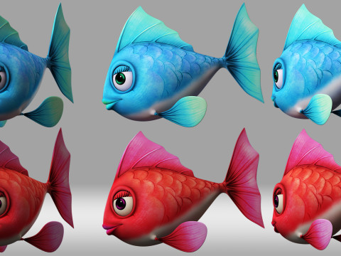 Cartoon fish 3Dモデル