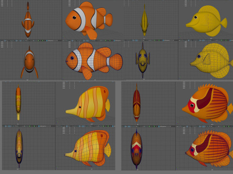 Cartoon fish 3Dモデル