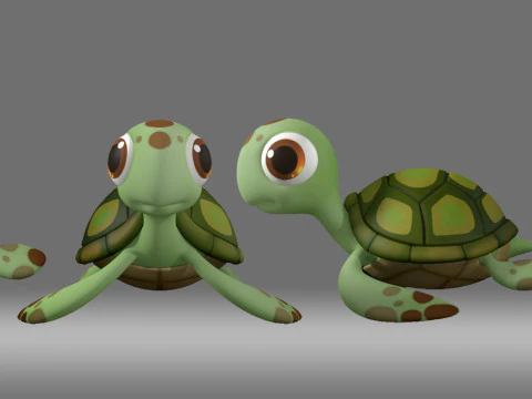 Cartoon-Schildkr&ouml;te 3D Modell