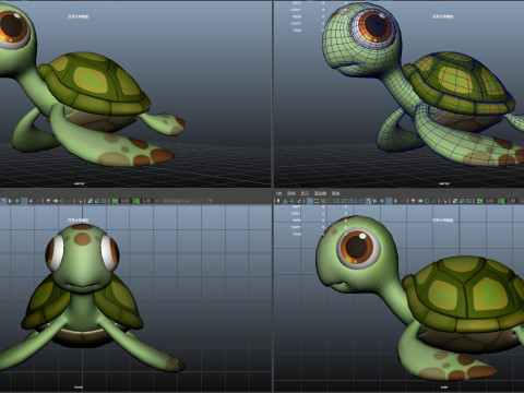 Cartoon turtle 3D Model