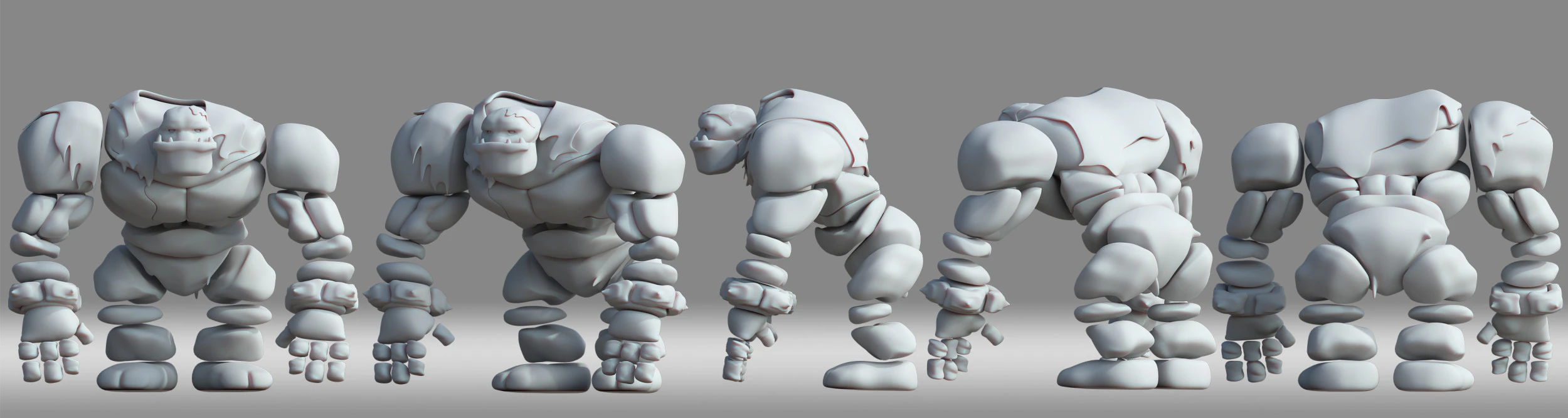 Stone man 3D Model .c4d .max .obj .3ds .fbx .stl .blend 