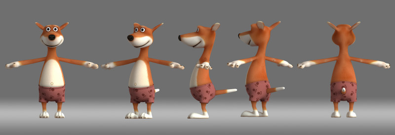 Cartoon dog 3D Modell .c4d .max .obj .3ds .fbx .stl .blend