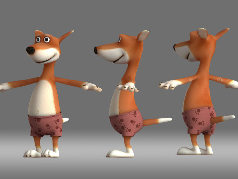 Cartoon dog 3D Model