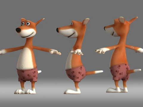 Cachorro de desenho animado Modelo 3D