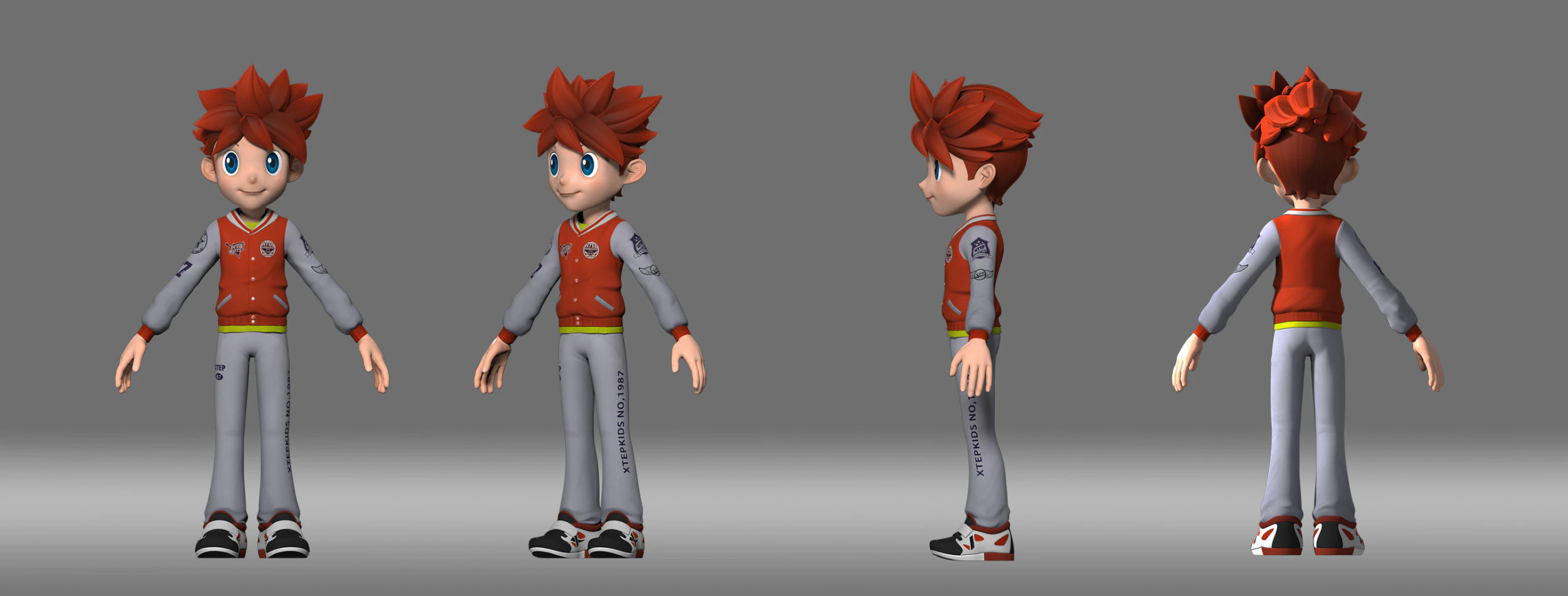 Cartoon boy student 3D Model .c4d .max .obj .3ds .fbx .stl .blend 