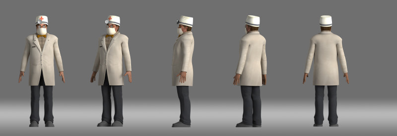 Cartoon doctor 3Dモデル .c4d .max .obj .3ds .fbx .stl .blend 