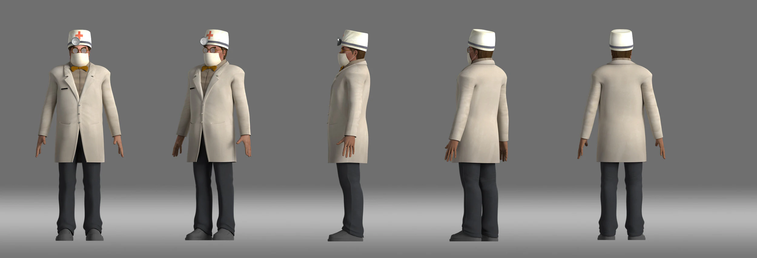 Cartoon doctor 3D Model .c4d .max .obj .3ds .fbx .stl .blend 