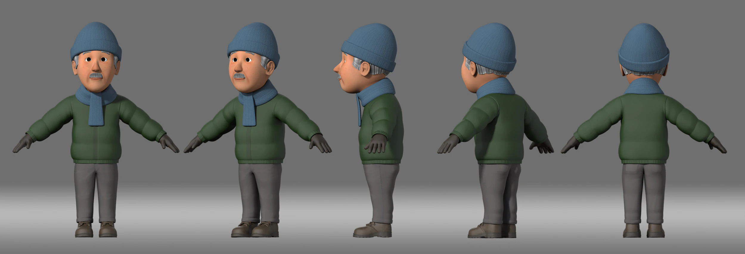 Cartoon grandpa old people 3D Model .c4d .max .obj .3ds .fbx .stl .blend 
