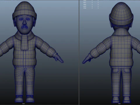 Cartoon grandpa old people 3D Model