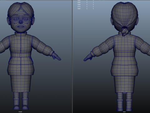 Cartoon woman gramdma 3D 모델