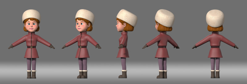 Cartoon woman 3D 모델 .c4d .max .obj .3ds .fbx .stl .blend 