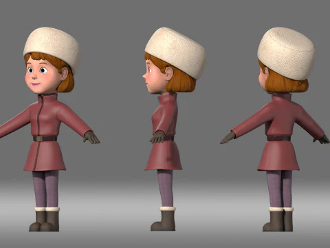 Cartoon woman 3D Model