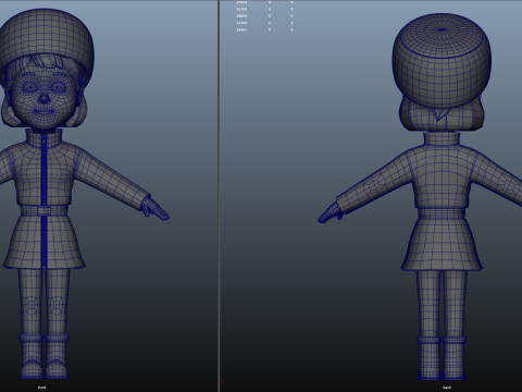 Cartoon woman 3D 모델