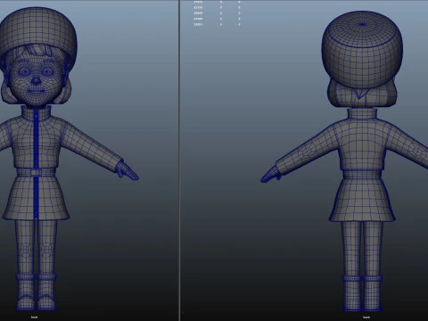 Cartoon woman 3D Model