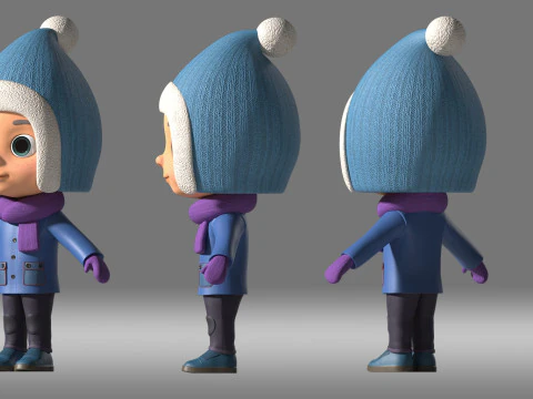 Karikat&uuml;r &ccedil;ocuk 3D Model