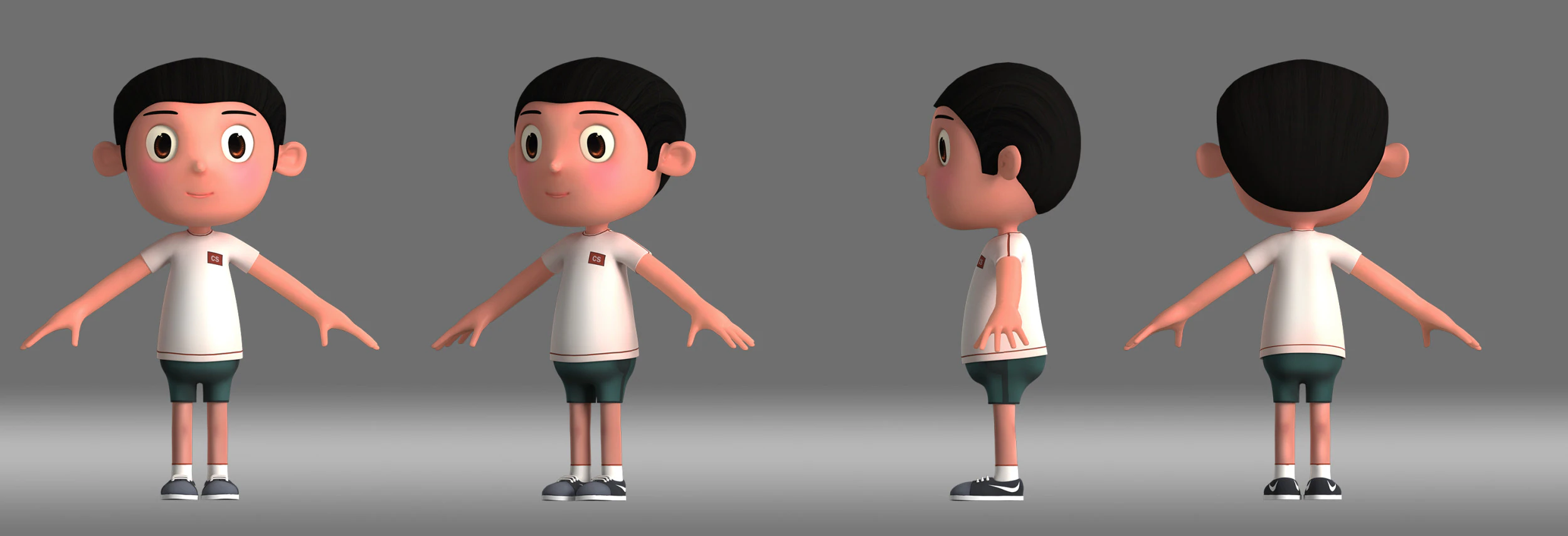 Cartoon boy 3D Model .c4d .max .obj .3ds .fbx .stl .blend 