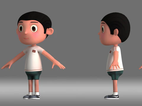 漫画の少年 3Dモデル