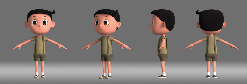 Cartoon boy child 3D Model .c4d .max .obj .3ds .fbx .stl .blend 