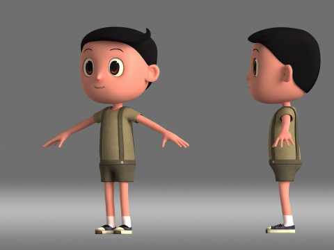 Cartoon boy child 3D Model