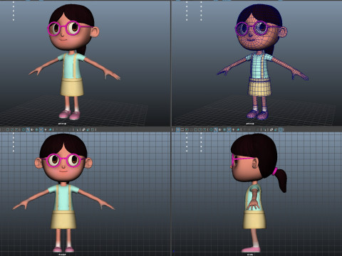 Cartoon girl Modelo 3D