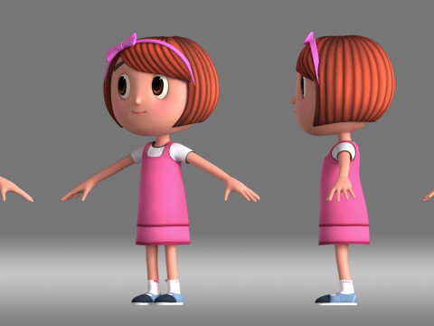 Cartoon girl 3D Model