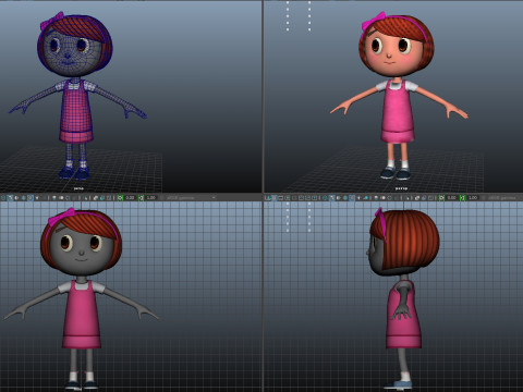 Cartoon girl 3D Model