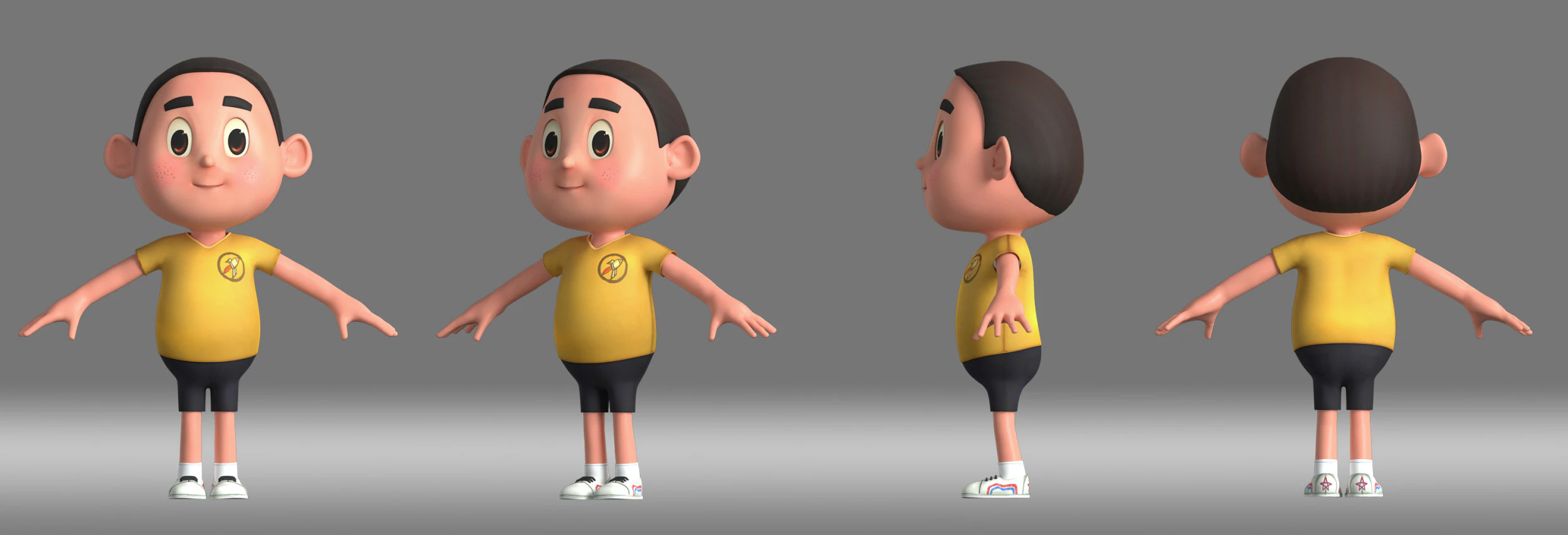 Cartoon boy child 3D Model .c4d .max .obj .3ds .fbx .stl .blend 