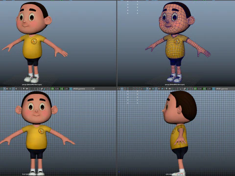 Cartoon boy child 3D Model
