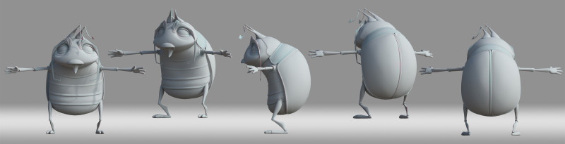 Cartoon insect Model 3D .c4d .max .obj .3ds .fbx .stl .blend 