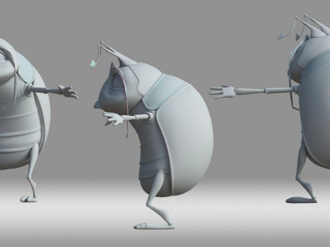 Inseto de desenho animado Modelo 3D