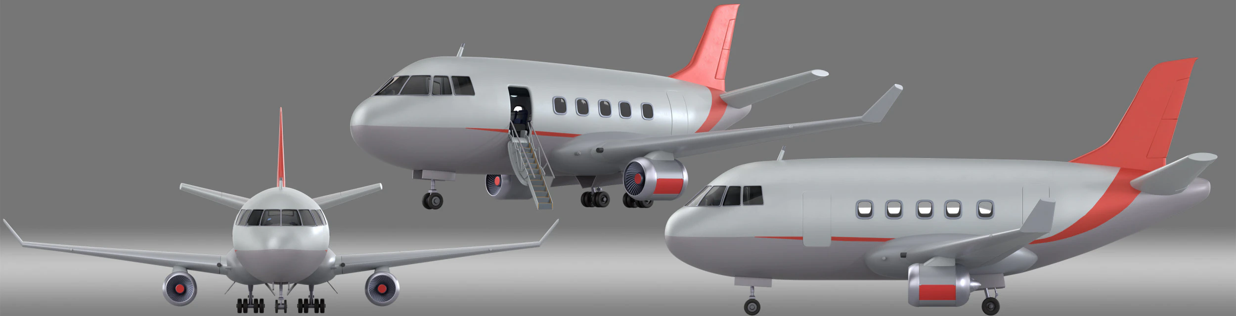 Cartoon Aircraft plane 3D Model .c4d .max .obj .3ds .fbx .stl .blend 