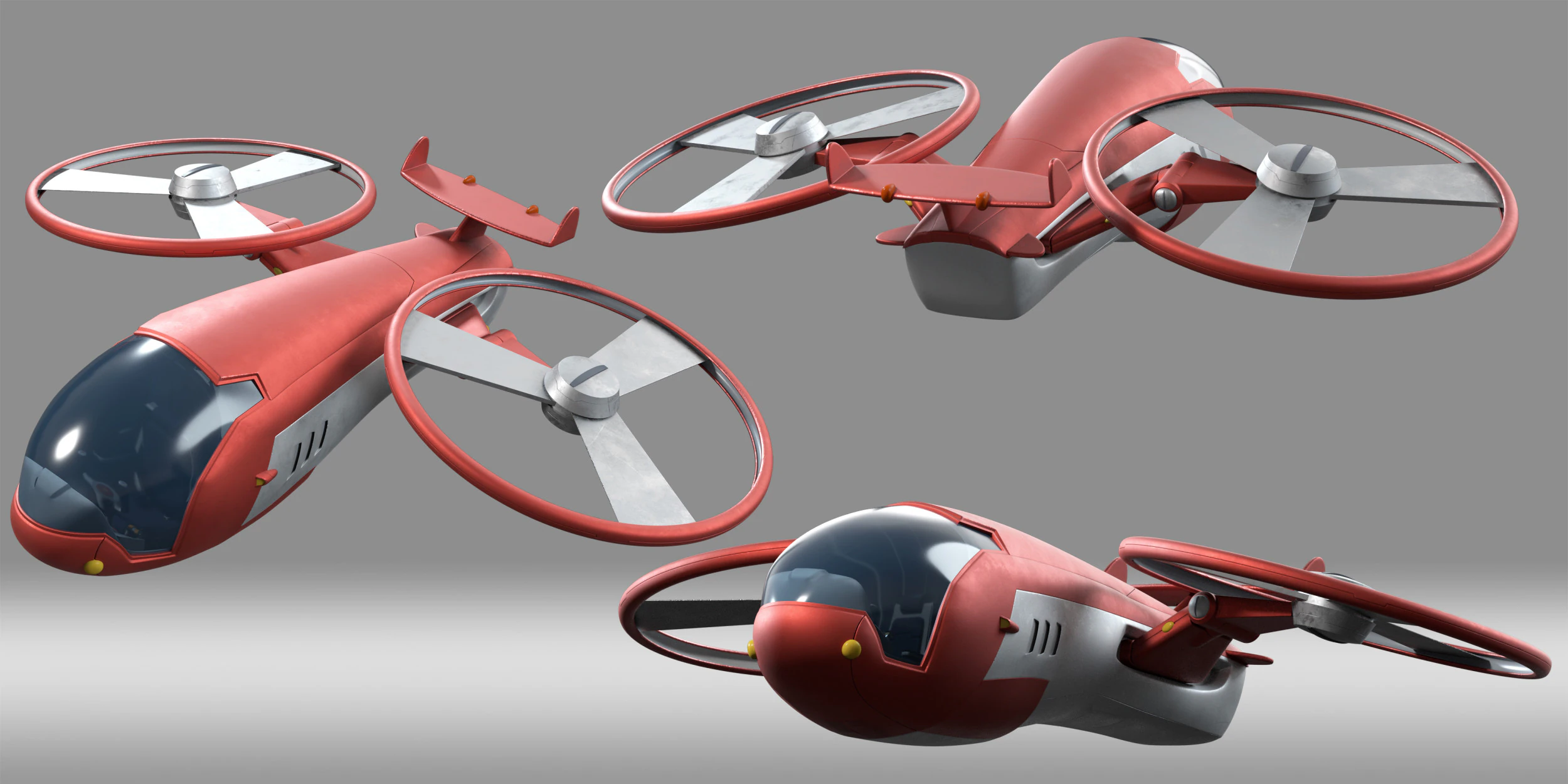 Cartoon Aircraft fighter 3D Model .c4d .max .obj .3ds .fbx .stl .blend 