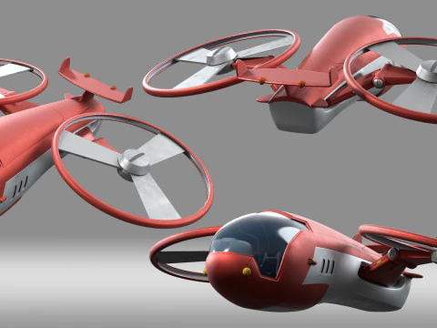 Pesawat tempur Kartun Model 3D