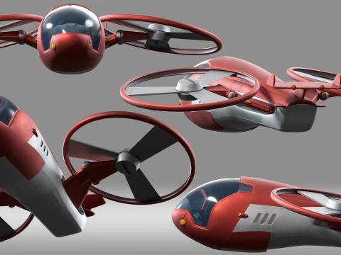 Cartoon Aircraft fighter 3D Model